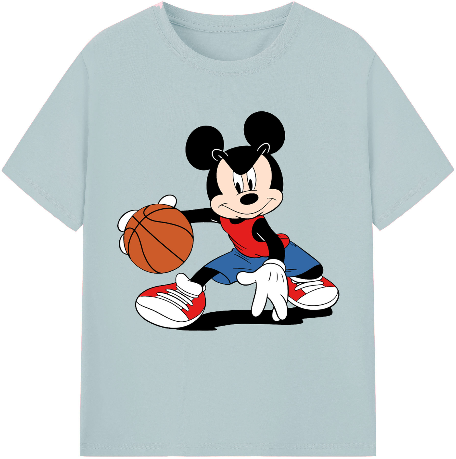（画像用） ミッキーマウス Mickey Mouse 綿100％半袖Tシャツ（フロントプリント）